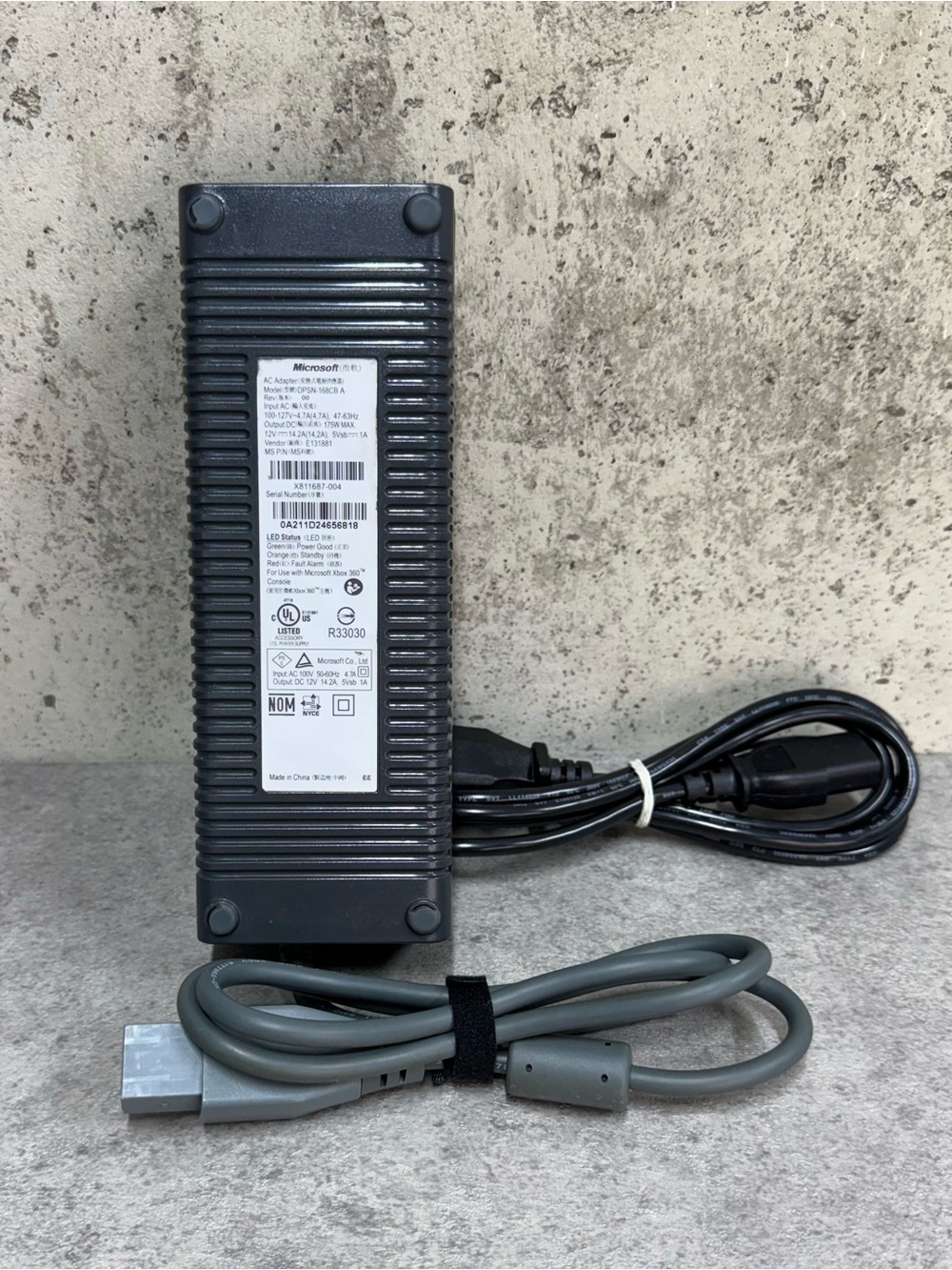 Microsoft Xbox 360 OEM 175W AC Adapter Power Supply Tested